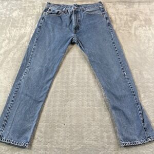 Levis Jeans‎ Mens 36x32 Blue 505 Regular Fit Light Wash Denim Mid Rise 34x29